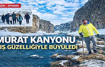 Karla kaplanan kanyon, doğa tutkunlarını ağırladı