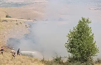 Muş'ta örtü yangını korkuttu