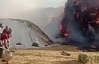 Patnos'ta 2 bin 100 balya yangında kül oldu