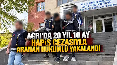 Ağrı'da 20 yıl 10 ay hapis cezasıyla aranan hükümlü yakalandı