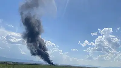 Ağrı'da yeşil alandan yükselen siyah dumanlar mahalleyi alarma geçirdi