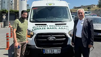 Eleşkirtli iş insanından belediyeye cenaze aracı desteği