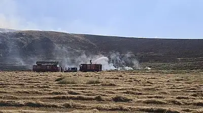 Patnos'ta çıkan yangın çiftçinin alın terini yaktı