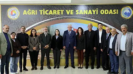 Ağrı Belediyesi Eşbaşkanı Aras ATSO Başkanı Erat'ı ziyaret etti