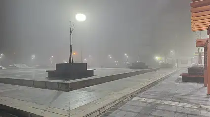 Ağrı'da geceyi sis kapladı