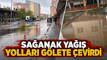 Ağrı'da sağanak yağış yolları gölete çevirdi