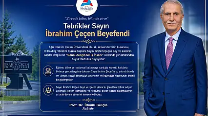 AİÇÜ'den İbrahim Çeçen'e anlamlı tebrik