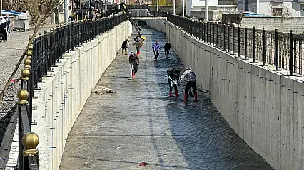 Eleşkirt'in Kaşesor deresinde temizlik çalışmaları başladı