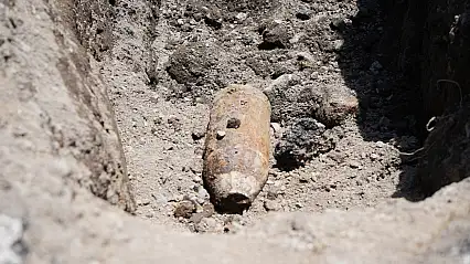 Erzurum'da kanalizasyon kazısında mühimmat bulundu