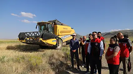 Kaymakam Ayvat çiftçinin hasat sevincine ortak oldu