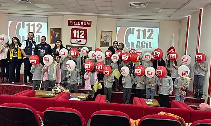 Erzurum'da Çocuklara 112 Acil Çağrı Farkındalığı Eğitimi Verildi