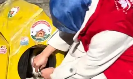 Erzurum Oltu'da Gönüllülerden Patili Dostlara Sıcak Dokunuş