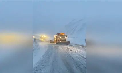 Karla mücadelede turuncu ekipler görev başında