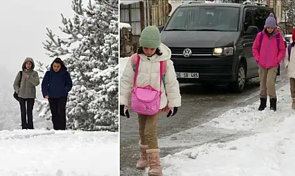 Kars ile Ağrı'da kar yağışı ve soğuk hava etkili oluyor