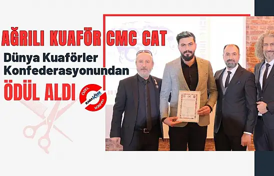 Ağrılı Kuaför CMC CAT Dünya Kuaförler Konfederasyonundan Ödül Aldı