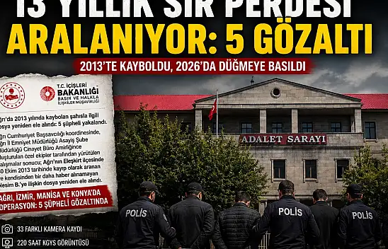 Ağrı'da 2013'te Kaybolan şahsın dosyası yeniden açıldı: 5 şüpheli gözaltında