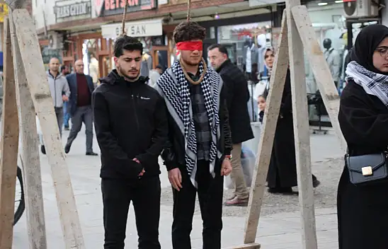 Ağrı'da Filistinli esirlerin idam kararına tepki gösterildi
