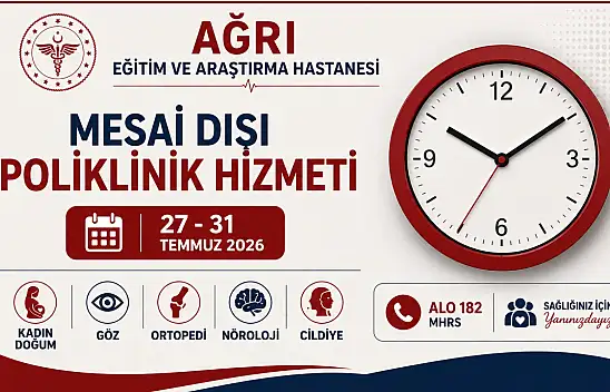 Ağrı'da mesai sonrası poliklinik hizmeti devam ediyor