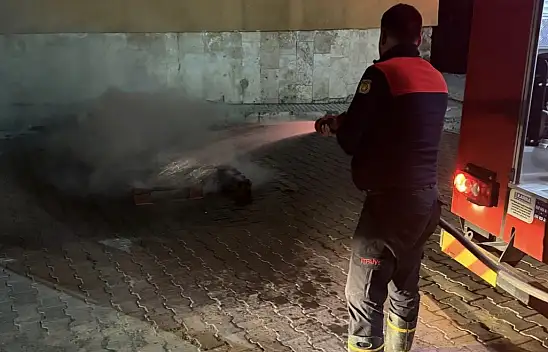 Ağrı'da okul bahçesinde çıkan yangın paniğe neden oldu