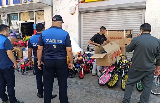 Ağrı'da zabıta kaldırım işgalleri için deneyime çıktı