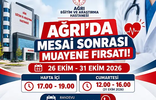 Ağrı Eğitim ve Araştırma Hastanesinde mesai dışı muayeneler devam ediyor