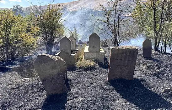 Bitlis'te mezarlıkta çıkan ot yangını büyümeden söndürüldü