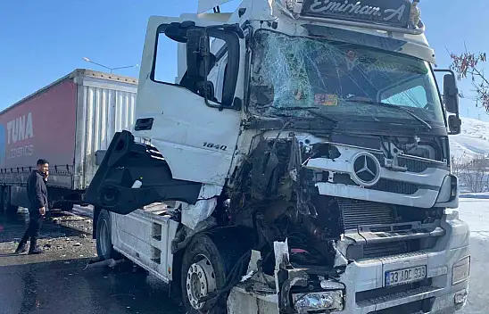 Bitlis'te trafik ışıklarında tır kazası