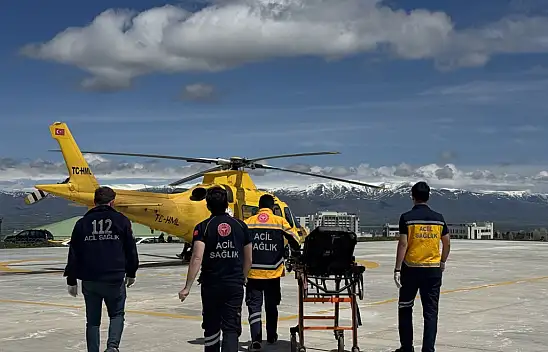 Erzurum'da ambulans helikopter zamanla yarıştı