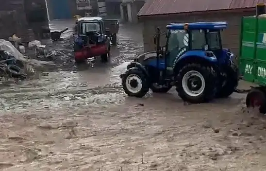 Erzurum'da sağanak sele dönüştü: Dumankaya'yı su bastı