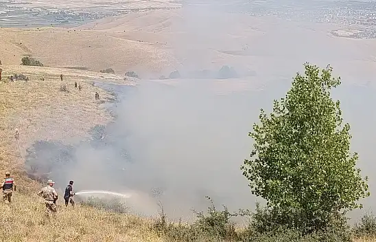 Muş'ta örtü yangını korkuttu