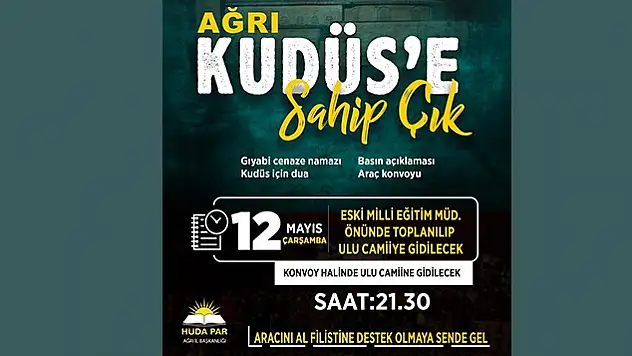 Filistin'de yaşanan katliam Ağrı'da lanetlenecek