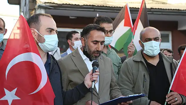 Ağrı'da İsrail'in Filistin saldırılarına tepki