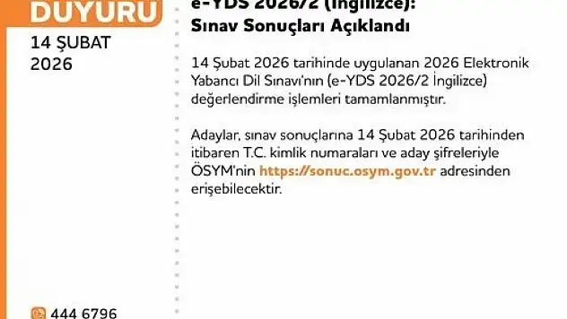 14 Şubat e-YDS sonuçları açıklandı mı?