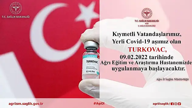 Ağrı'da isteyen yerli aşı olabilecek