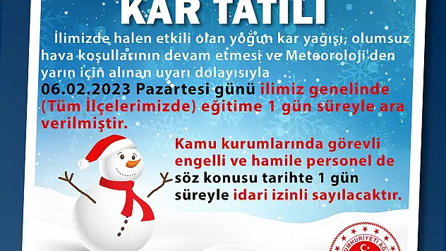 Ağrı'da okullar tatil
