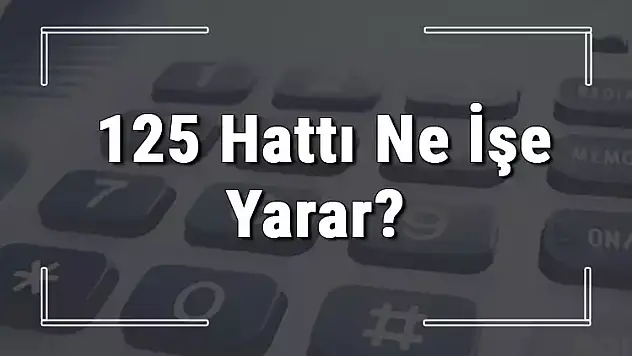 125 neyin numarası, hangi durumlarda aranır ve ne işe yarar? 125 hattı saatleri nedir ve ücretli midir?