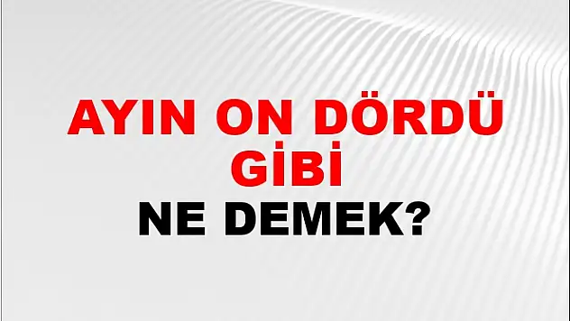 Ayın On Dördü Gibisin Ne Demek?