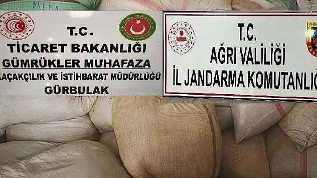 Ağrı'da 7 ton kaçak tütün ele geçirildi