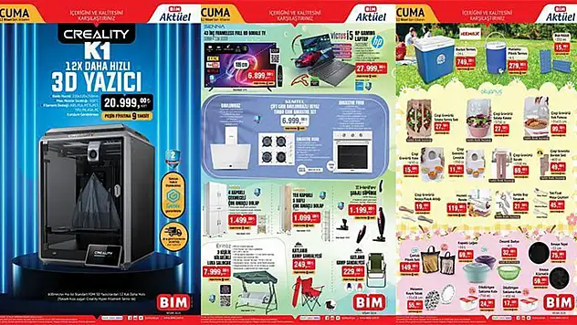 Bim'de bu Cuma İndirimler! 3D yazıcıdan bardağa Bim 12-17 Nisan indirimli ürünler kataloğu