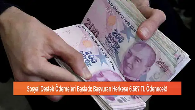 Sosyal Destek Ödemeleri Başladı: Başvuran Herkese 6.667 TL Ödenecek!