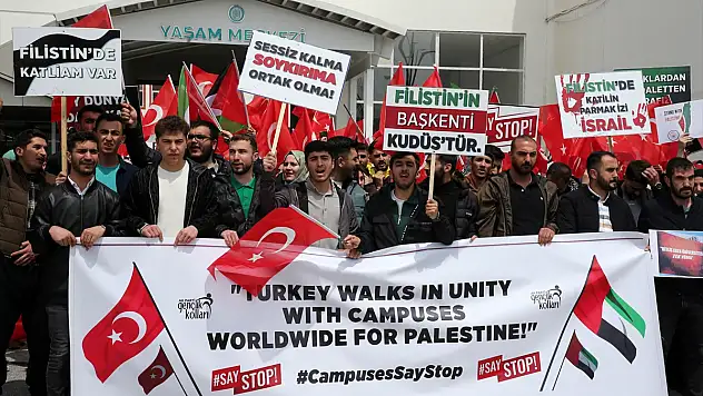 Bitlis Eren Üniversitesinde İsrail'in Gazze'ye saldırıları protesto edildi