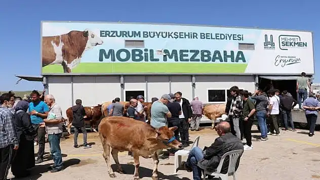 Erzurum'da mobil mezbahalarda yoğunluk