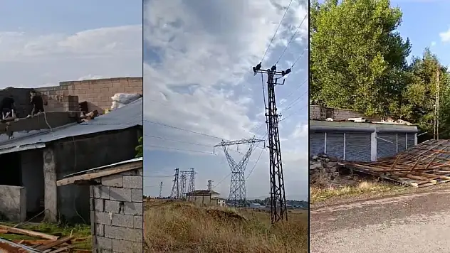 Ağrı'da fırtına 3 evin çatısını uçurdu
