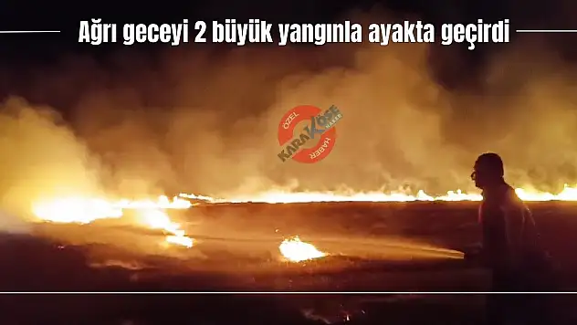 Ağrı geceyi 2 büyük yangınla ayakta geçirdi