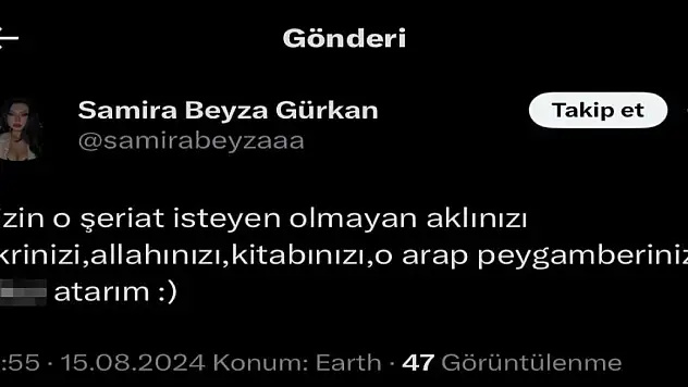 Dini değerlere hakaret eden genç kadın tutuklandı