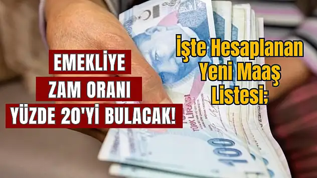 SSK ve Bağ-Kur emeklisine yüzde 20 zam geliyor! İşte yeni maaş listesi