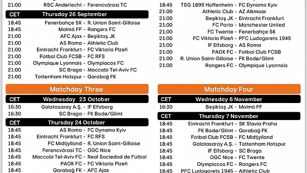 UEFA Avrupa Ligi fikstürü belli oldu