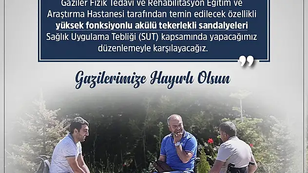 Gazilerin tekerlekli sandalye ihtiyacını SGK karşılayacak