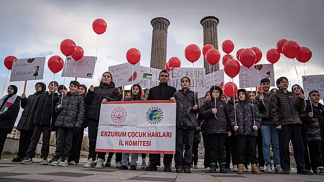 Erzurum'da Gazzeli çocuklar unutulmadı