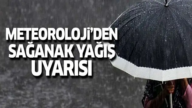 Ağrı  İçin Sağanak Yağış Uyarısı